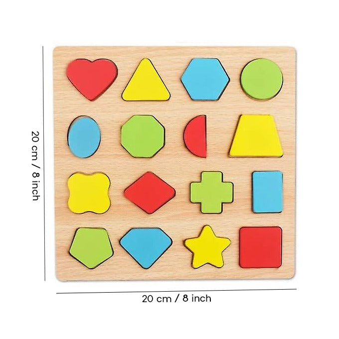 Wooden Geometric Shapes Puzzle Board for Kids – Educational Learning Toy