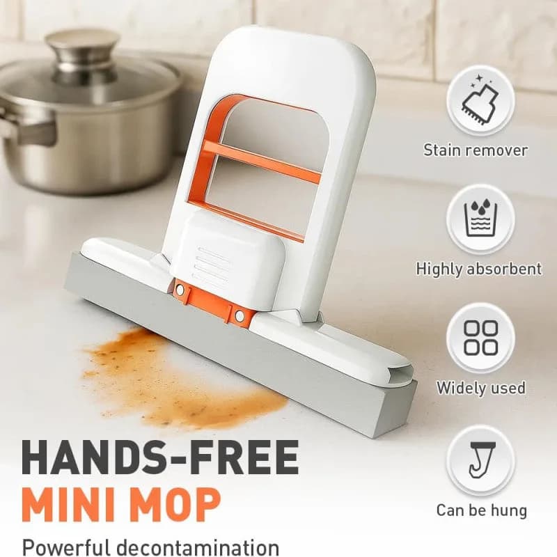 Foldable Mini Mop | Portable Self-Squeezing Wet & Dry Cleaning Mop