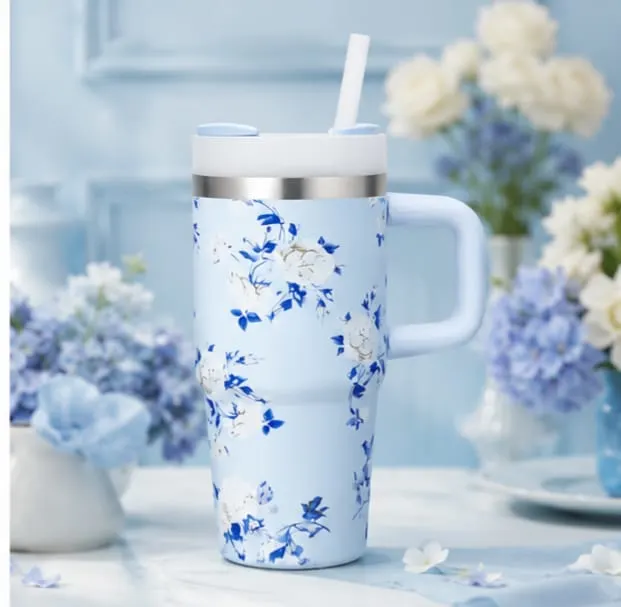 Mini Tumbler 14oz – Portable Hot & Cold Cup (Blue)