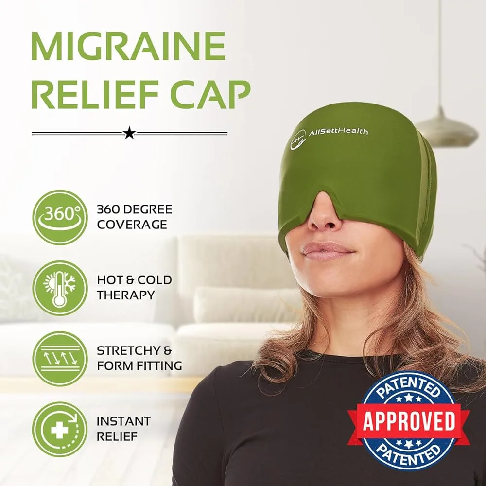 Migraine Relief Ice Gel Hat | Reusable Cooling Headache Cap