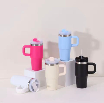 Mini Insulated Tumbler with Handle & Straw – 480ml