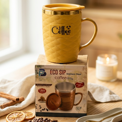 Eco Sip Stainless Steel Coffee Mug 400ml | Insulated Travel Cup | The A&H Store