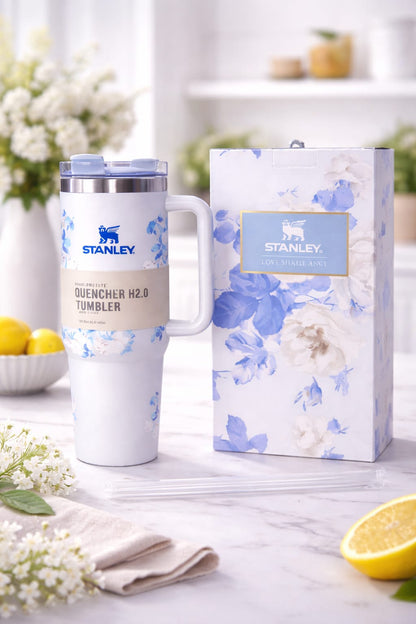 40oz Stainless Steel Insulated Tumbler with Handle & Straw | Travel Mug