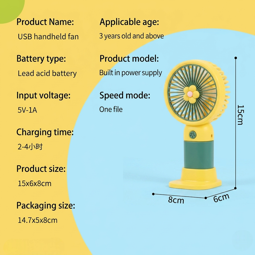 Portable Mini Rechargeable USB Fan with Desktop Stand