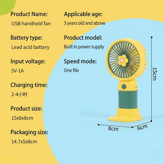 Portable Mini Rechargeable USB Fan with Desktop Stand