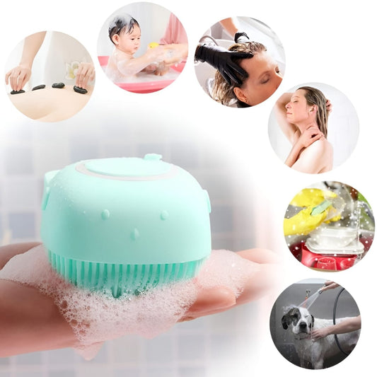 Silicone Back Scrubber & Bath Brush Combo – Soft Exfoliating Shower Tool