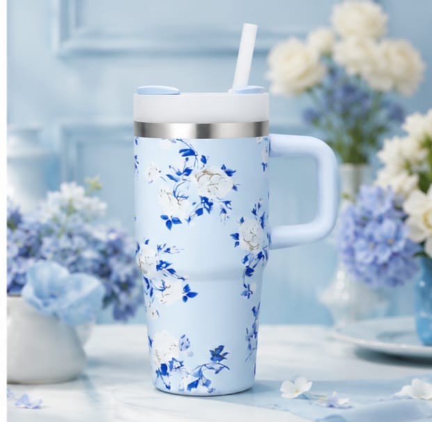 Mini Tumbler 14oz – Portable Hot & Cold Cup (Blue)