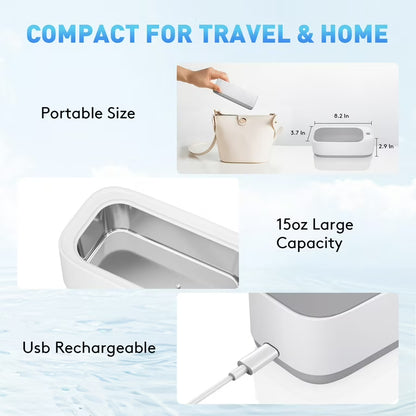 Portable Ultrasonic Jewelry & Glasses Cleaner