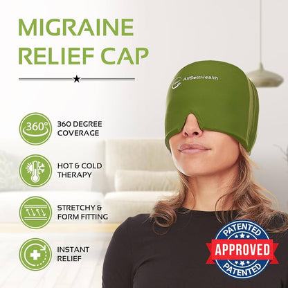 Migraine Relief Ice Gel Hat | Reusable Cooling Headache Cap