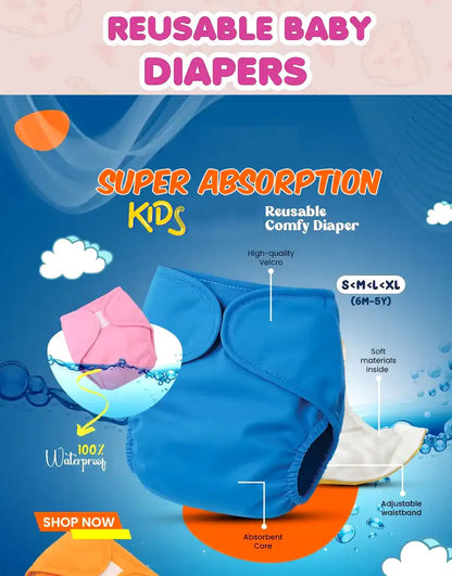Kids Reusable Baby Training Pants – Soft Washable Large