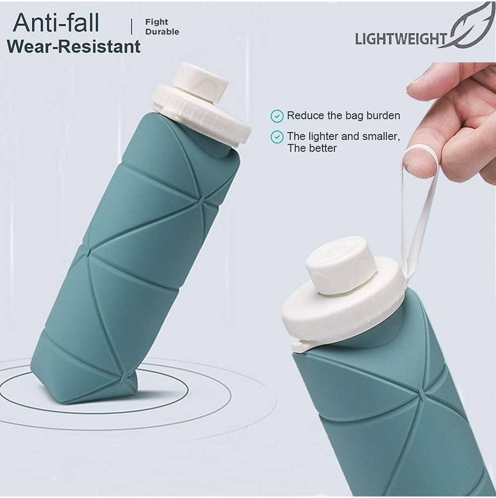 Silicone Foldable Water Bottle 600ml | Portable Travel Bottle