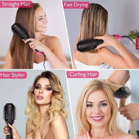 3-in-1 Hot Air Brush | Hair Dryer, Straightener & Curler Styling Tool