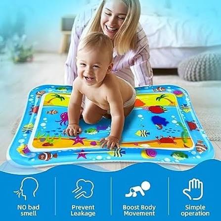 Inflatable Baby Water Play Mat | Leakproof Tummy Time Activity Mat 69×50×8cm