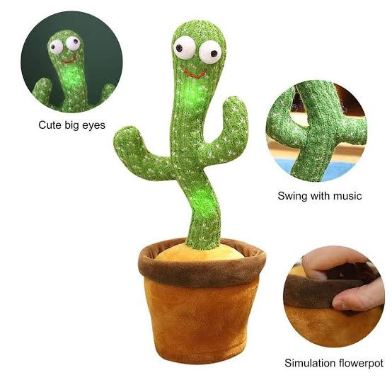 Rechargeable Dancing Cactus Toy with Voice Recording & Singing