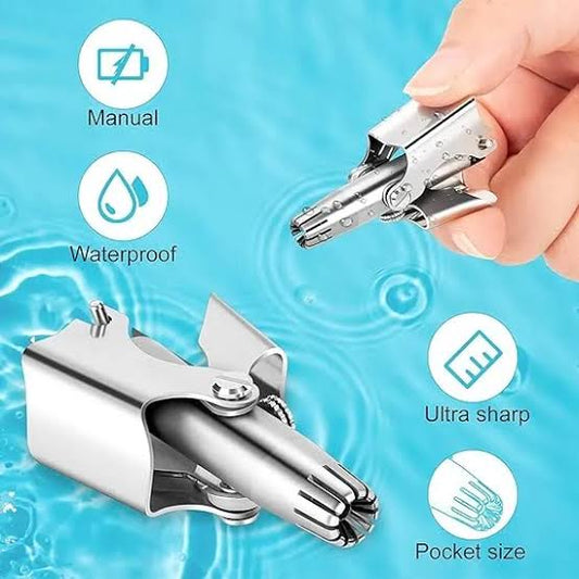 Manual Nose & Ear Hair Trimmer | Stainless Steel Safe Grooming Tool