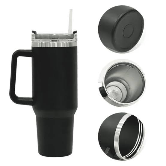 40oz Insulated Stainless Steel Tumbler – 1200ml Travel Mug (Black)