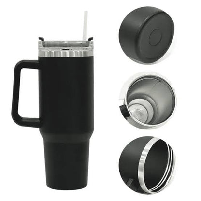 40oz Insulated Stainless Steel Tumbler – 1200ml Travel Mug (Black)