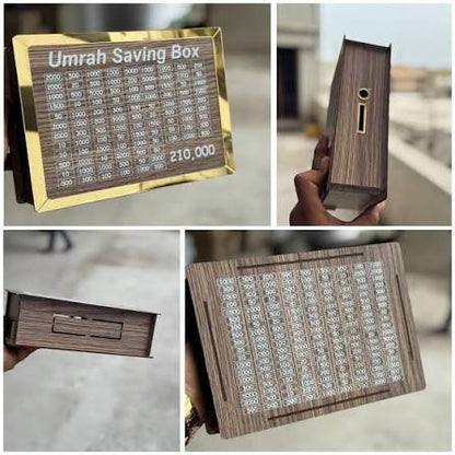 Premium Wooden Umrah Saving Box – 210,000 PKR Goal | The A&H Store