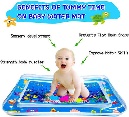 Inflatable Baby Water Play Mat | Leakproof Tummy Time Activity Mat 69×50×8cm