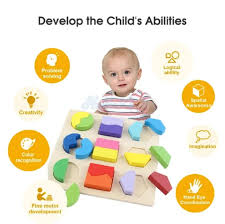 Wooden Geometric Shapes Puzzle Board for Kids – Educational Learning Toy